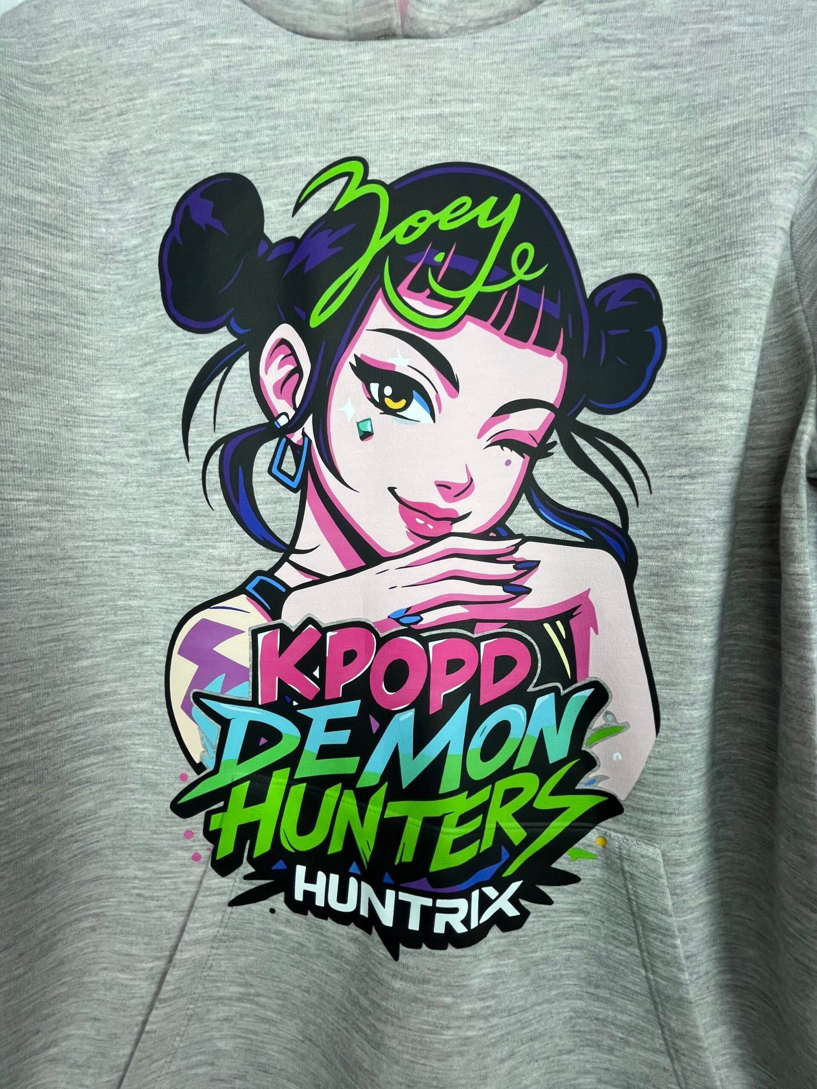 KPop Demon Hunters Zoey Gri Melanj Kapşonlu - Görsel 2